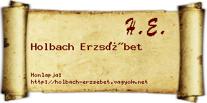 Holbach Erzsébet névjegykártya